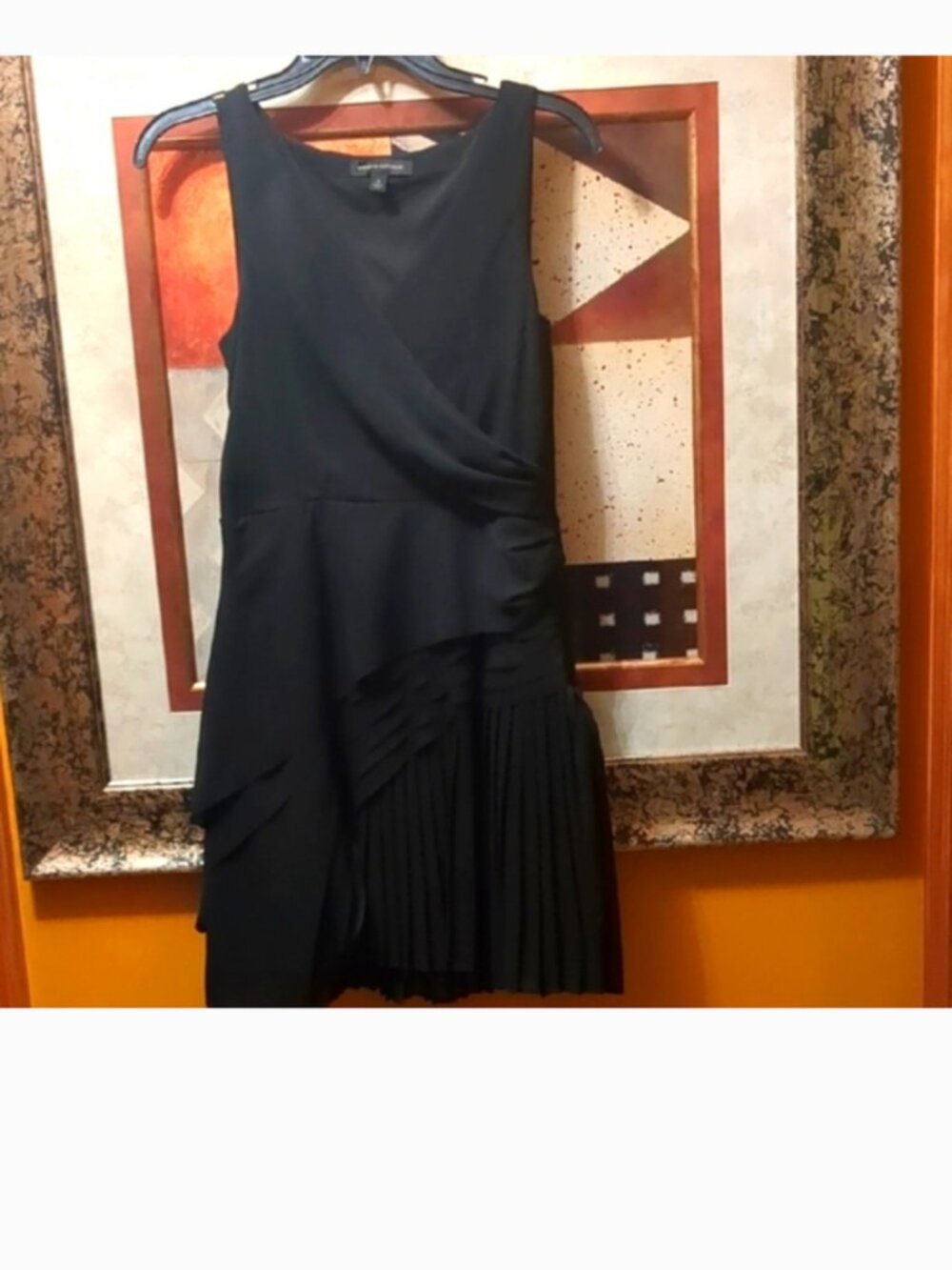 Banana Republic Black Asymmetrical Ruffle Cocktail Dress Size 2